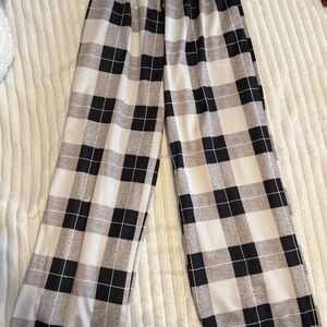 Plaid Wide-Leg Pants